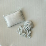 Mint Pointelle Knit Newborn Photography Props Set, Newborn Beanbag Backdrop Photo Prop Posing Fabric, Newborn Posing Pillow, Newborn Outfit