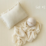 Yellow Pointelle Knit Newborn Photography Prop Set, Newborn Beanbag Backdrop Photo Prop Posing Fabric, Newborn Posing Pillow, Newborn Outfit