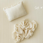 Yellow Pointelle Knit Newborn Photography Prop Set, Newborn Beanbag Backdrop Photo Prop Posing Fabric, Newborn Posing Pillow, Newborn Outfit