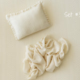 Yellow Pointelle Knit Newborn Photography Prop Set, Newborn Beanbag Backdrop Photo Prop Posing Fabric, Newborn Posing Pillow, Newborn Outfit