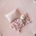 Pink Pointelle Knit Newborn Photography Props Set, Newborn Beanbag Backdrop Photo Prop Posing Fabric, Newborn Posing Pillow, Newborn Outfit