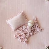 Pink Pointelle Knit Newborn Photography Props Set, Newborn Beanbag Backdrop Photo Prop Posing Fabric, Newborn Posing Pillow, Newborn Outfit
