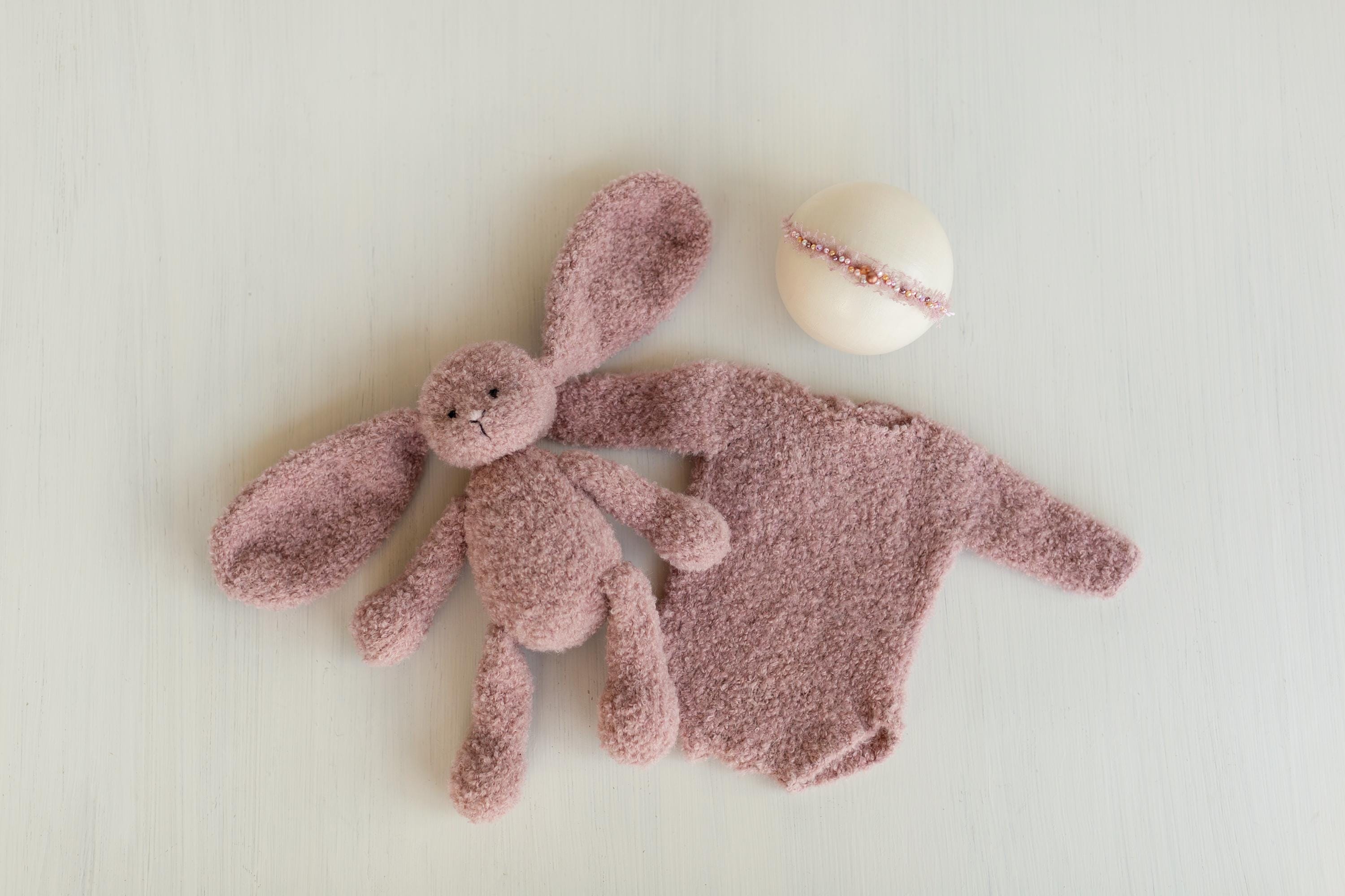 Pink Pointelle Knit Newborn Photography Props Set, Newborn Beanbag Backdrop Photo Prop Posing Fabric, Newborn Posing Pillow, Newborn Outfit
