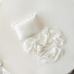 White Pointelle Knit Newborn Photography Props Set, Newborn Beanbag Backdrop Photo Prop Posing Fabric, Newborn Posing Pillow, Newborn Outfit