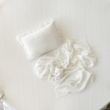 White Pointelle Knit Newborn Photography Props Set, Newborn Beanbag Backdrop Photo Prop Posing Fabric, Newborn Posing Pillow, Newborn Outfit