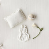 White Pointelle Knit Newborn Photography Props Set, Newborn Beanbag Backdrop Photo Prop Posing Fabric, Newborn Posing Pillow, Newborn Outfit