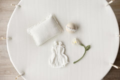 White Pointelle Knit Newborn Photography Props Set, Newborn Beanbag Backdrop Photo Prop Posing Fabric, Newborn Posing Pillow, Newborn Outfit
