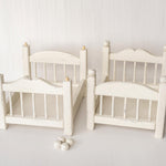2-in-1 Stackable Newborn Bunk Bed for Twin Photography, Wooden Baby Bed Photo Prop, Newborn Photography Furniture, Twin Newborn Props