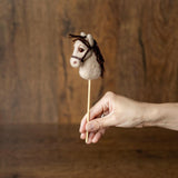 Western Newborn Cowboy Hat and Horse Toy Set, Felted Wool Newborn Photography Props, Baby Cowboy Photo Outfit