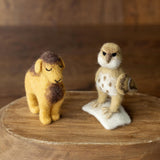 Felted Wool Arabic Tea Set for Newborn Photography Props, Handmade Camel and Falcon Toys, Middle Eastern Nursery Decor