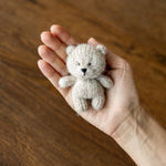 Alpaca Knit Mini Teddy Bear or Bunny for Newborn Photography Props, Handmade Stuffed Animal, First Toy Gift Baby Shower