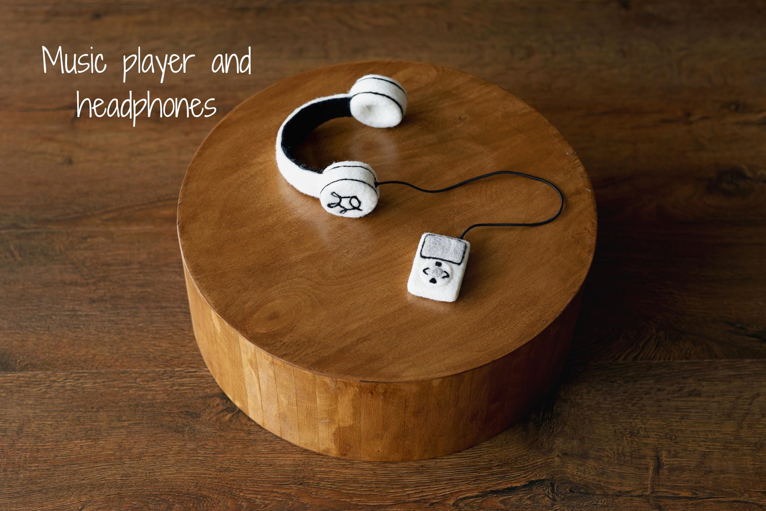 Felted Wool Music Player, Headphones & Game Controller Newborn Photography Props, Gamer Baby Shower Gift, Music Lover Gift