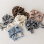 Boucle Baby Overall with Matching Teddy Bear or Bunny Hat, Newborn Photography Prop, Newborn Knitted Teddy Bear Outfit, Newborn Bunny Outfit