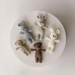 Boucle Baby Overall with Matching Teddy Bear or Bunny Hat, Newborn Photography Prop, Newborn Knitted Teddy Bear Outfit, Newborn Bunny Outfit