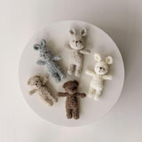 Boucle Baby Overall with Matching Teddy Bear or Bunny Hat, Newborn Photography Prop, Newborn Knitted Teddy Bear Outfit, Newborn Bunny Outfit