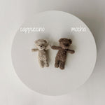 Mini Boucle Teddy Bear and Bunny Toy, Newborn Photography Prop, Knitted Teddy Bear, Newborn Bear and Rabbit Toy, Baby Photo Props