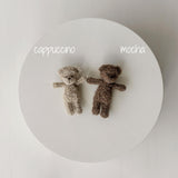 Mini Boucle Teddy Bear and Bunny Toy, Newborn Photography Prop, Knitted Teddy Bear, Newborn Bear and Rabbit Toy, Baby Photo Props