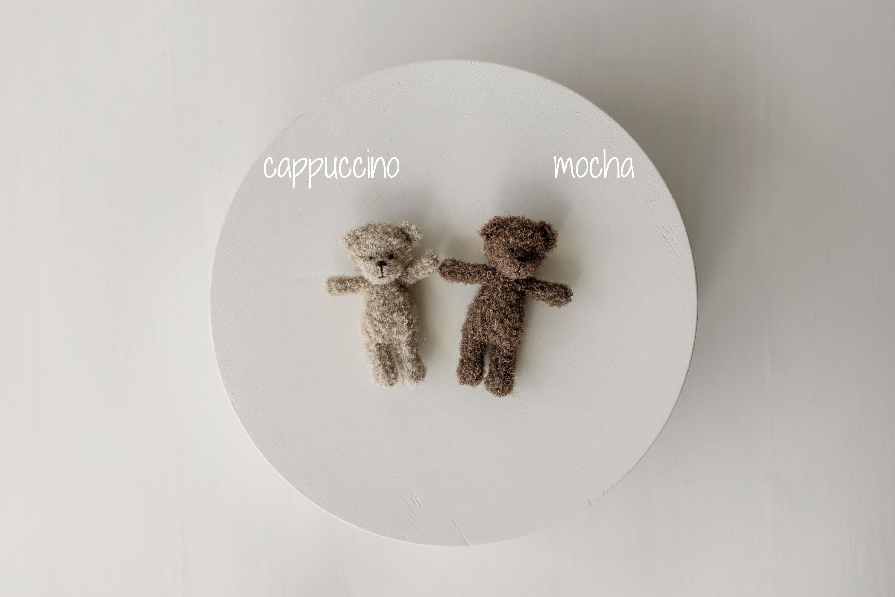 Mini Boucle Teddy Bear and Bunny Toy, Newborn Photography Prop, Knitted Teddy Bear, Newborn Bear and Rabbit Toy, Baby Photo Props
