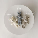 Mini Boucle Teddy Bear and Bunny Toy, Newborn Photography Prop, Knitted Teddy Bear, Newborn Bear and Rabbit Toy, Baby Photo Props
