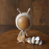 Newborn Honey Bee Costume, Striped Footed Romper with Bee Bonnet, Wings & Toy, Newborn Photography Outfit, Baby Halloween Bumblebee Outfit