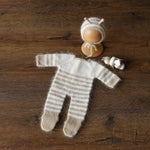 Newborn Honey Bee Costume, Striped Footed Romper with Bee Bonnet, Wings & Toy, Newborn Photography Outfit, Baby Halloween Bumblebee Outfit