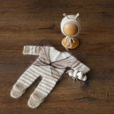 Newborn Honey Bee Costume, Striped Footed Romper with Bee Bonnet, Wings & Toy, Newborn Photography Outfit, Baby Halloween Bumblebee Outfit