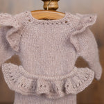 Soft Mohair Newborn Girl Knit Footed Romper with Skirt and Bonnet Photo Prop Set, Newborn Photography Outfit, Baby Girl Coming Home Outfit