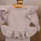 Soft Mohair Newborn Girl Knit Footed Romper with Skirt and Bonnet Photo Prop Set, Newborn Photography Outfit, Baby Girl Coming Home Outfit