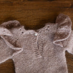 Soft Mohair Newborn Girl Knit Footed Romper with Skirt and Bonnet Photo Prop Set, Newborn Photography Outfit, Baby Girl Coming Home Outfit