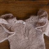 Soft Mohair Newborn Girl Knit Footed Romper with Skirt and Bonnet Photo Prop Set, Newborn Photography Outfit, Baby Girl Coming Home Outfit