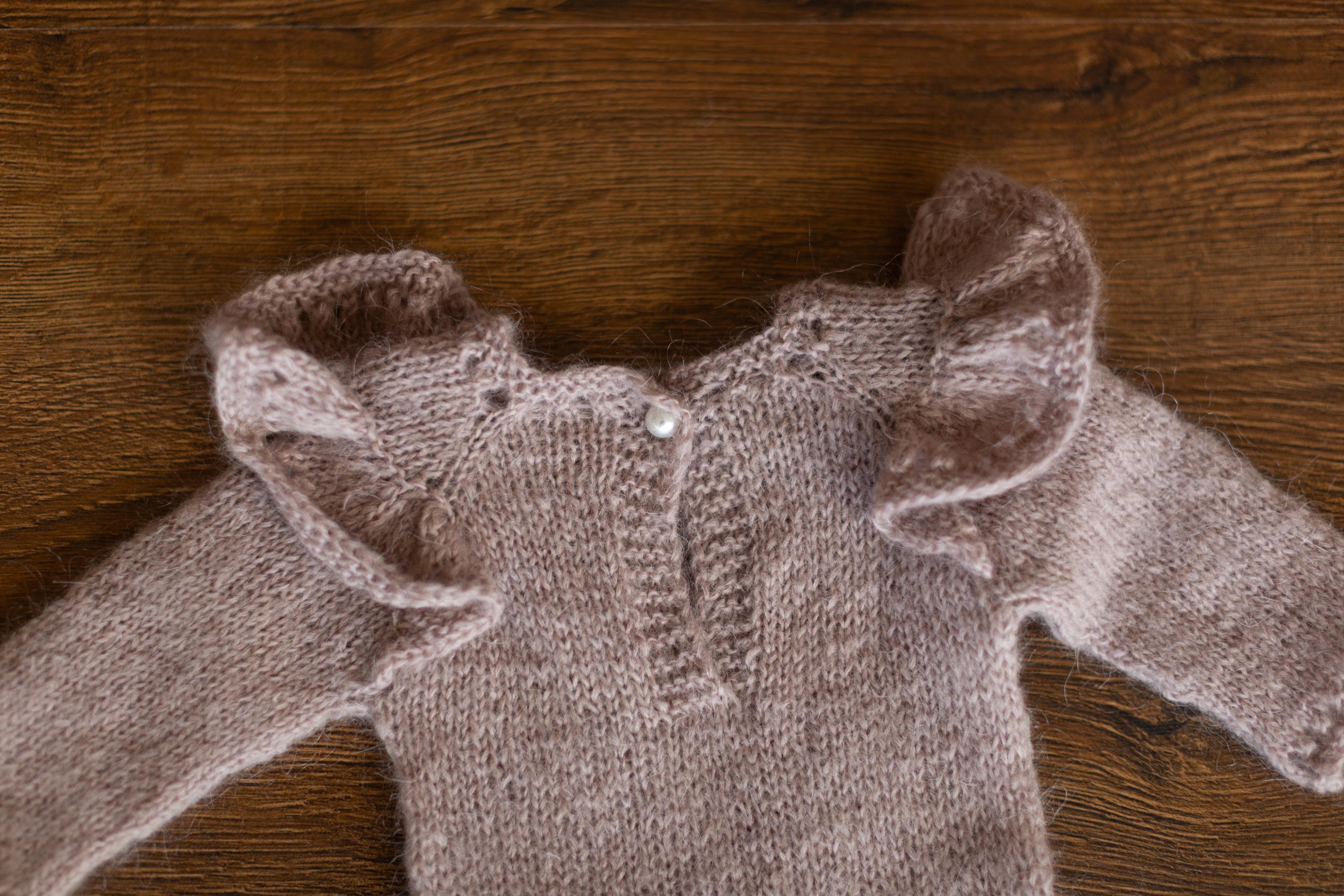Soft Mohair Newborn Girl Knit Footed Romper with Skirt and Bonnet Photo Prop Set, Newborn Photography Outfit, Baby Girl Coming Home Outfit
