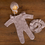 Soft Mohair Newborn Girl Knit Footed Romper with Skirt and Bonnet Photo Prop Set, Newborn Photography Outfit, Baby Girl Coming Home Outfit