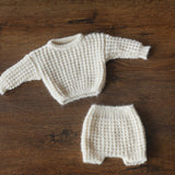 Soft Mohair Newborn Ruffle Knit Bloomers, Baby Knitted Shorts, Knit Diaper Cover, Newborn Photography Outfit, Unisex Baby Bloomers