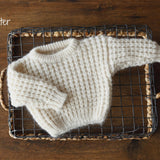 Soft Mohair Newborn Sweater and Knit Outfit Set, Unisex Baby Sweater with Bloomers and Bonnet, Newborn Photography Outfit