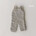 Greige Boucle Newborn Photography Props Collection, Newborn Teddy Bear & Bunny Outfit, Knitted Overall, Romper, Bear Hat and Bunny Toy