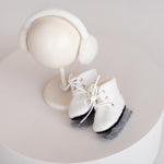 Felted Wool Ice Skates and Earmuffs for Newborn Photography Props, Winter Baby Photoshoot Accessories, Christmas Newborn Photo Outfit