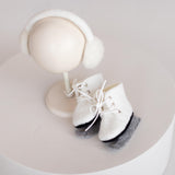 Felted Wool Ice Skates and Earmuffs for Newborn Photography Props, Winter Baby Photoshoot Accessories, Christmas Newborn Photo Outfit