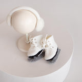 Felted Wool Ice Skates and Earmuffs for Newborn Photography Props, Winter Baby Photoshoot Accessories, Christmas Newborn Photo Outfit