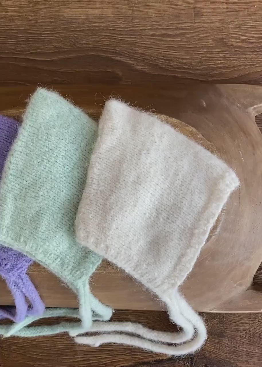 Baby Elf Hat from baby alpaca wool, Newborn Knitted Bonnet, Newborn Knitted Bonnet, Newborn Outfit Girl, Unisex Baby Clothing Knitted Outfit