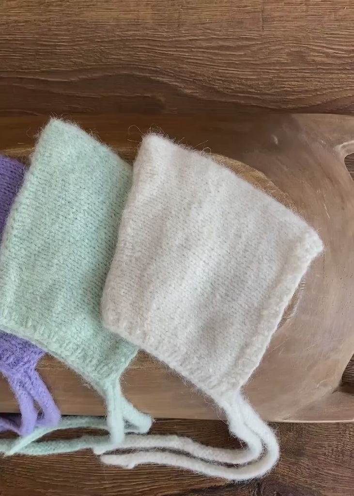 Baby Elf Hat from baby alpaca wool, Newborn Knitted Bonnet, Newborn Knitted Bonnet, Newborn Outfit Girl, Unisex Baby Clothing Knitted Outfit