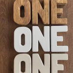 Wooden ONE Sign for First Birthday Decor, 1st Birthday One Sign Party Decor for Baby Toddler Birthday, ONE Photo Prop Personalized Wood Sign