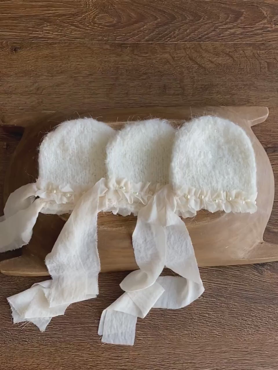 Newborn Girl Coming Home Outfit Bonnet, Baby Shower Gift for Girl, Newborn Photography Props, Newborn Knit Outfit Girl Bonnet