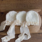 Newborn Girl Coming Home Outfit Bonnet, Baby Shower Gift for Girl, Newborn Photography Props, Newborn Knit Outfit Girl Bonnet