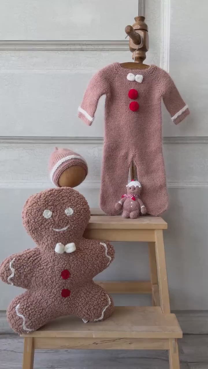 Christmas Gingerbread Outfit for Newborn Photography props, Baby Gingerbread Christmas Outfit, Newborn Coming Home Outfit Baby Christmas