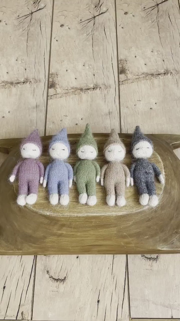 Newborn Knitted Gnome Toy, Newborn Baby Doll Toy, Small Baby Doll Accessories, Newborn Photography Prop, Newborn Knit Photo Prop, Small Doll