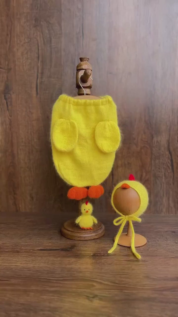 Newborn Chicken Cocoon Photo Props, Newborn Photography props, Chicken Newborn Potato Pouch with Bonnet, Newborn Coming Home Outfit Chicken