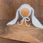 Angora Wool Knitted Baby Rabbit Hat with Long Ears – Newborn Bunny Photography Prop
