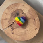 Rainbow Felted Heart Toy, Rainbow Felted Wool Headband, Newborn photography prop, Newborn Rainbow photo props, Newborn Rainbow Heart Props