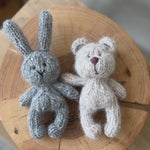 Newborn Knitted Teddy Bear Photography Props, Newborn Bunny Photo Toy, Baby Crochet Bear Toy, Newborn Photography Prop, Babyshower gift toy