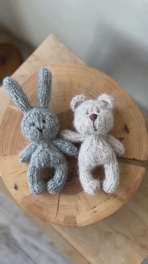 Newborn Knitted Teddy Bear Photography Props, Newborn Bunny Photo Toy, Baby Crochet Bear Toy, Newborn Photography Prop, Babyshower gift toy